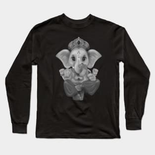 Black and white Lord Ganesha Long Sleeve T-Shirt